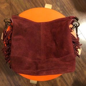 Suede Hobo Fringe Bag